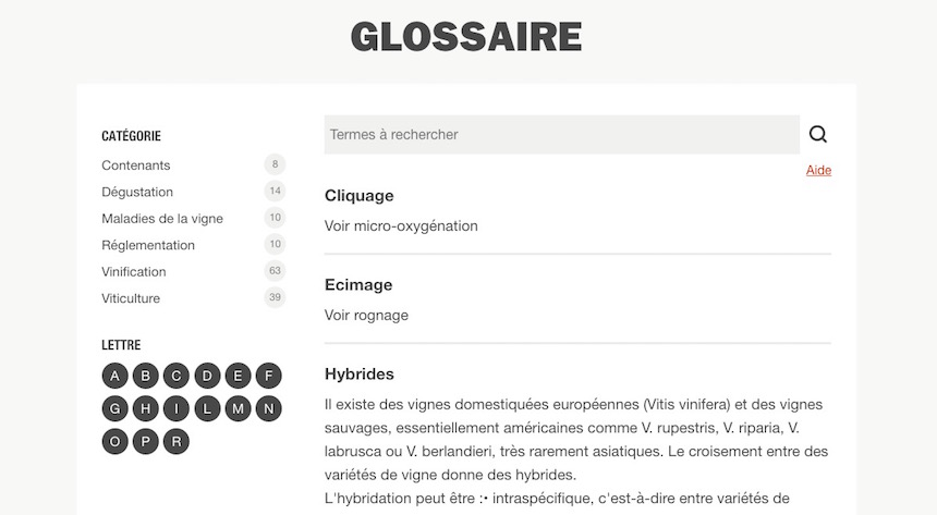 Glossaire